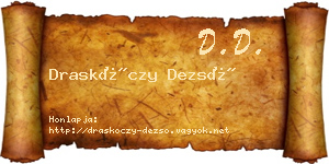 Draskóczy Dezső névjegykártya