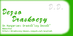 dezso draskoczy business card